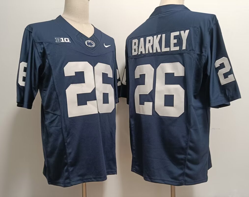 2024 NCAA Men Carolina Cougars #26 Saquon Barkley blue nike jerseys